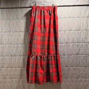 Christmas Red Plaid Flannel Women's Skirt